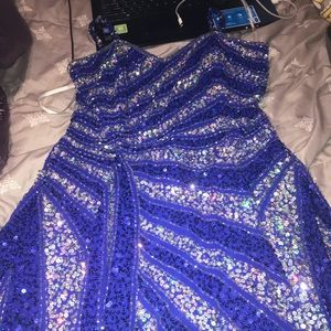 Blue and Silver Sequins Dress